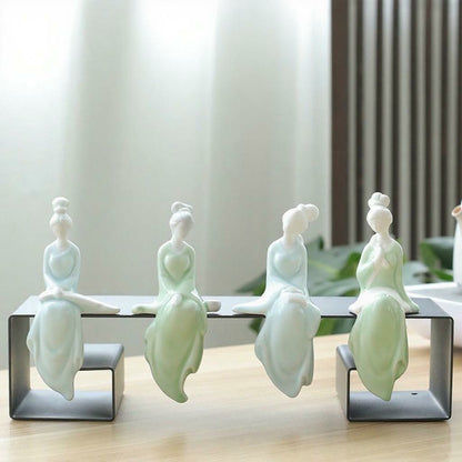 Oriental Classic Beauty Ceramic Figurine – Elegant Art for Home & Collection | Zen Ara Grove
