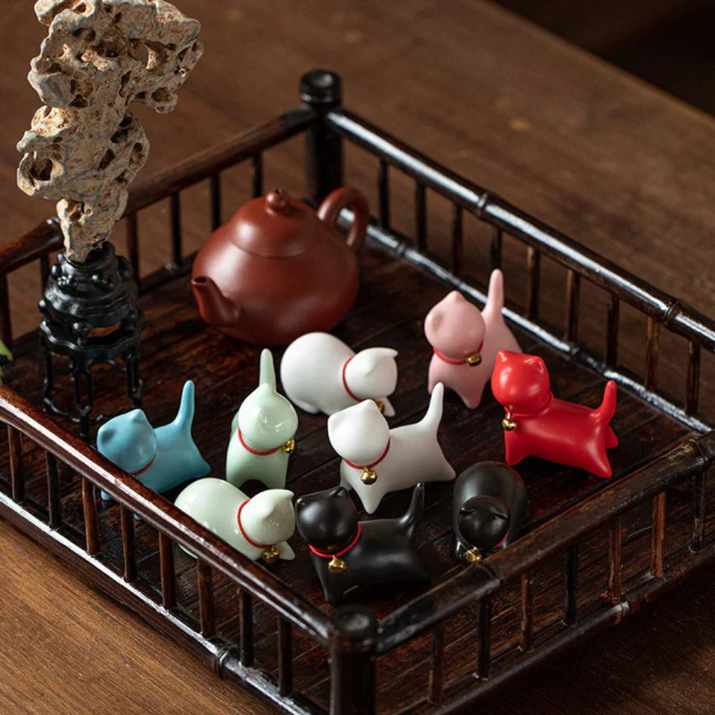 Mini Small Cute Cat Tea Pet Ceramic Home Desk Figurine Decoration | Zen Ara Grove