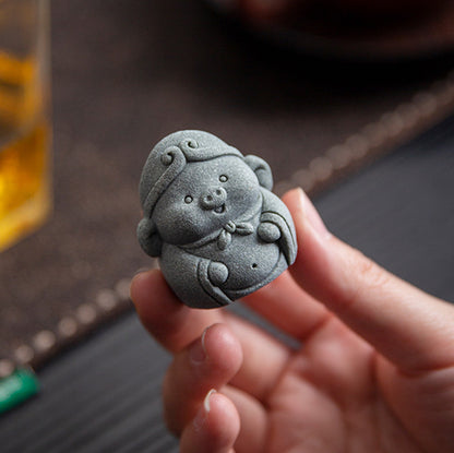 Blue Sandstone Monkey King Guardian Figurine – Journey Spirit Edition | Zen Ara Grove