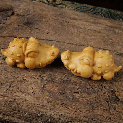 Hand-Carved Wooden Crocodile Figurine – Crafted Charm and Natural Warmth | Zen Ara Grove