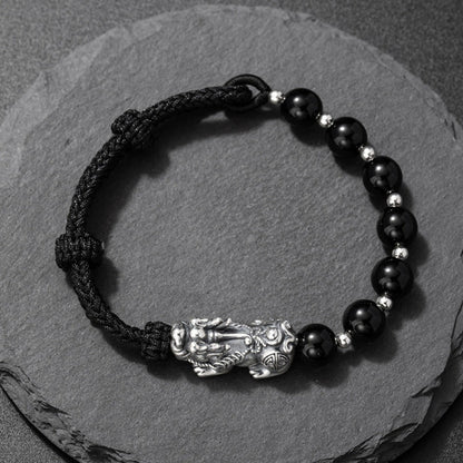 Pixiu Guardian – Silver & Black Wristwear | Zen Ara Grove