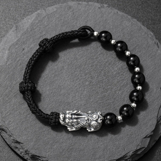 Pixiu Guardian – Silver & Black Wristwear | Zen Ara Grove