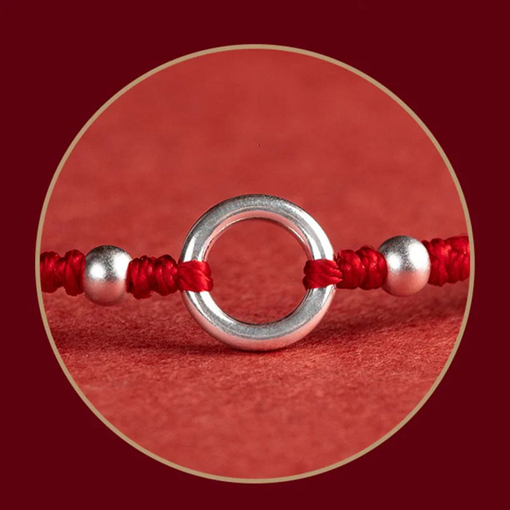 Adjustable Red Cord Bracelet or Anklet with Symbolic Charms — Good Wishes