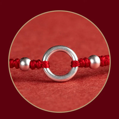 Adjustable Red Cord Bracelet or Anklet with Symbolic Charms — Good Wishes