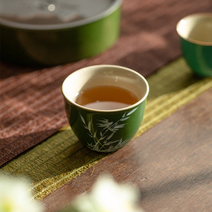 Hand-Painted Orchid Ceramic Tea Cup | Zen Ara Grove