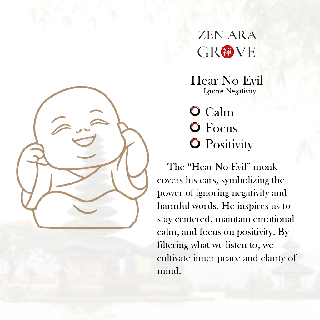 Hand-Carved Tagua Nut "The Three Little Zen Monks" Figurines | Zen Ara Grove