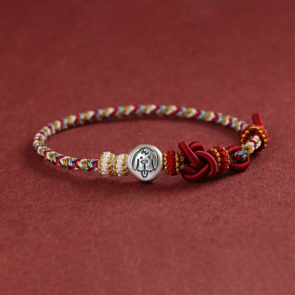999 Silver 12 Zodiac Bead Braided Multi‑Color Adjustable Bracelet –Fortune & Peace | Zen Ara Grove