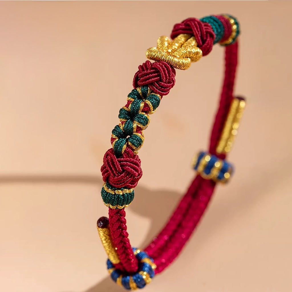 DIY Handwoven Red Cord Bracelet with Gold-Tone Fortune Bead – Make Your Own Lucky Charm | Zen Ara Grove