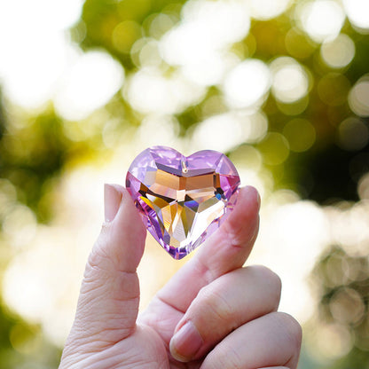 Pink Crystal Glass Heart Pendant – A Shimmering Symbol of All Love | Zen Ara Grove