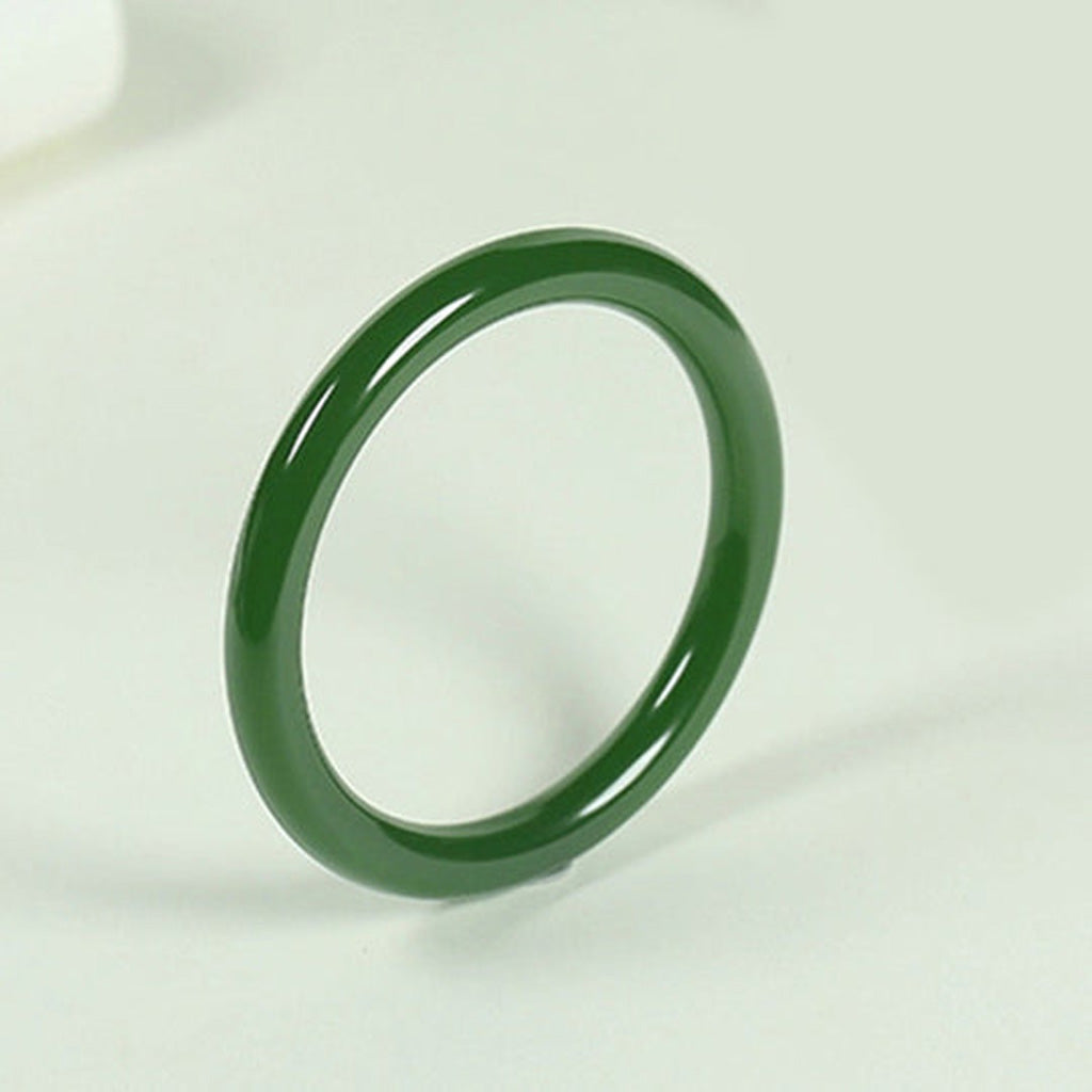 Serene Fortune – Slim Jade Bangle of Blessing and Longevity | Zen Ara Grove