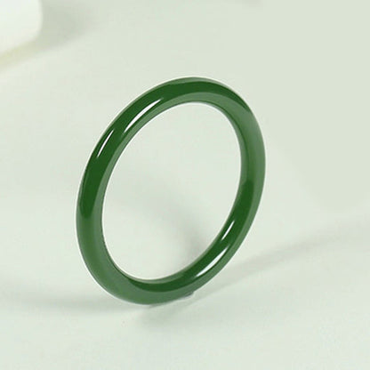 Serene Fortune – Slim Jade Bangle of Blessing and Longevity | Zen Ara Grove
