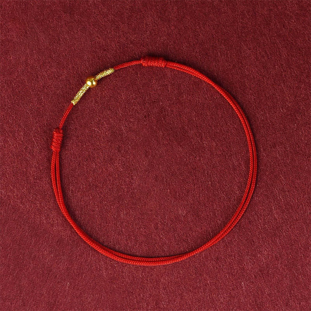 Adjustable Hand-Knotted Cord Bracelet or Anklet with Gold-Tone Bead — Confidence & Hope