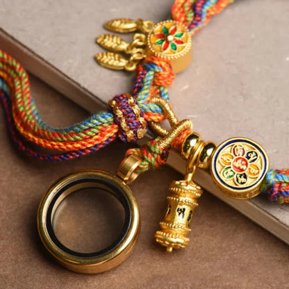 Spin Your Luck Bracelet: Handwoven Color Strings with Secret Charms