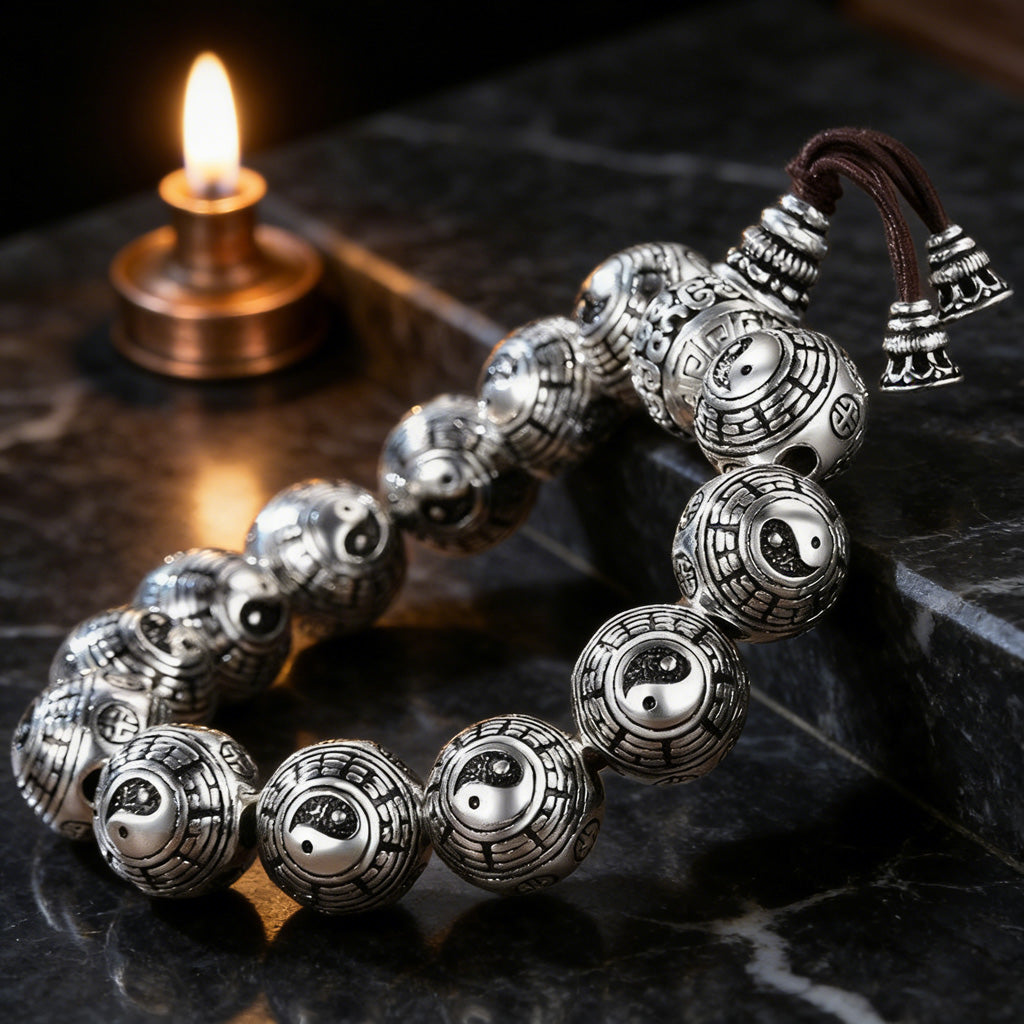 Yin-Yang Bead Bracelet – Alloy, Symbol of Balance & Harmony | Zen Ara Grove