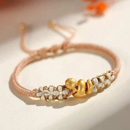 Handmade 999 Sterling Silver Snake Year Red String Bracelet – Heart & Peach Blossom Luck | Zen Ara Grove