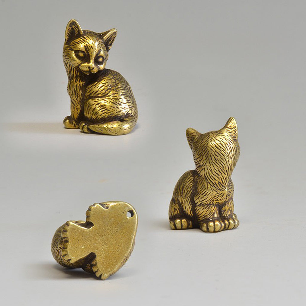 Little Brass Cat Charms – Playful Energy in Pocket-Sized Art | Zen Ara Grove