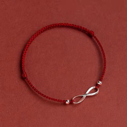 Zen S925 Silver Infinity Symbol Red Rope Bracelet | Zen Ara Grove