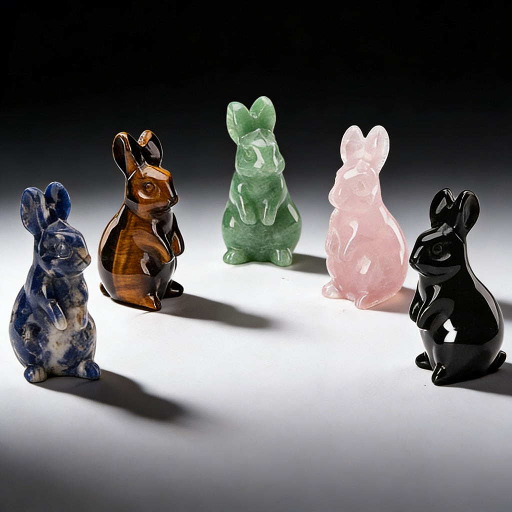 Hand‑Carved Natural Crystal Bunny – Brings Calm Energy and Joy | Zen Ara Grove