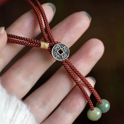 LIMITED TIME OFFER | Handmade Red Rope Bracelet with Green Bodhi Bead – Twelve Zodiac Buddha for Protection | Zen Ara Grove