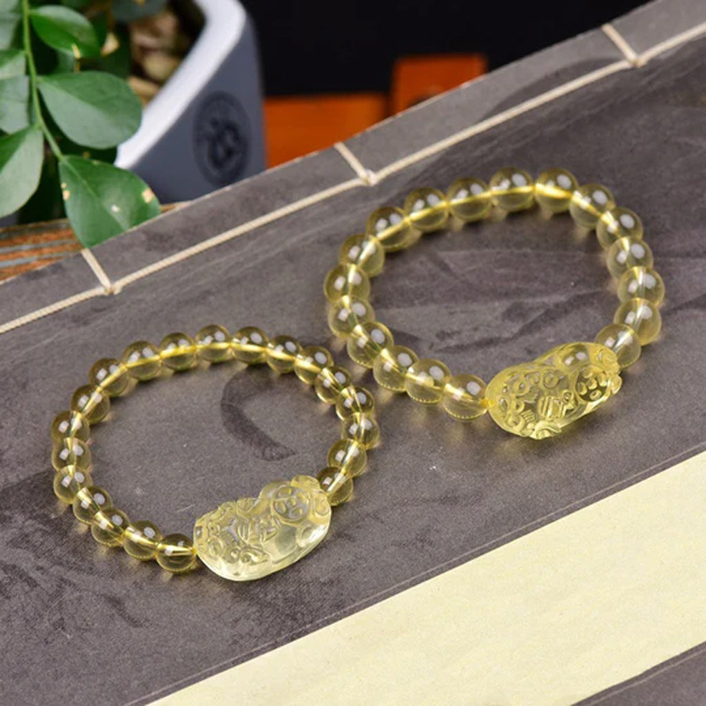 Citrine Pixiu Bracelet – Wealth & Protection | Zen Ara Grove