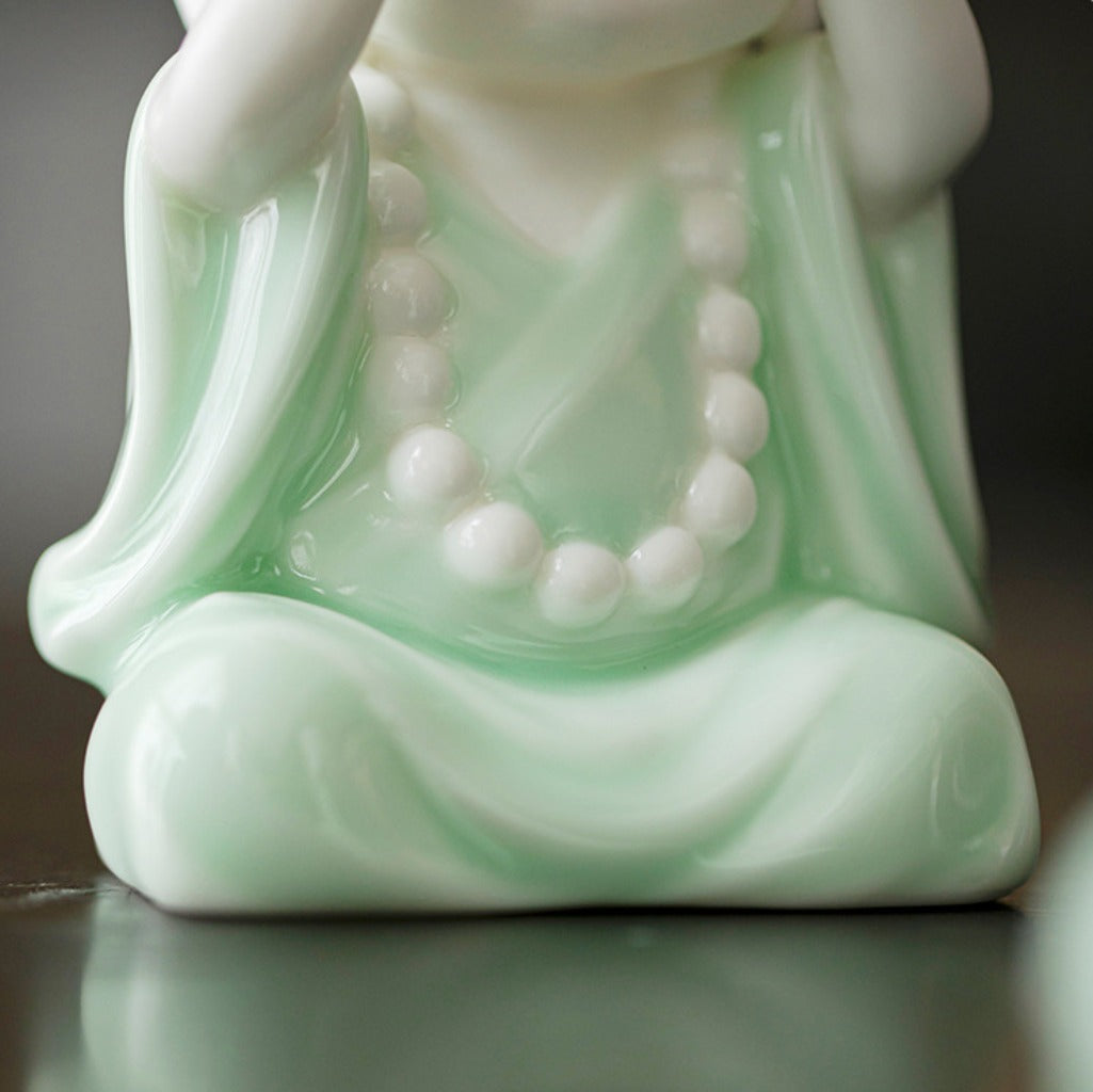 Ceramic Buddha Figurine – Zen Mini Tathagata with Four Noble Reminders | Zen Ara Grove