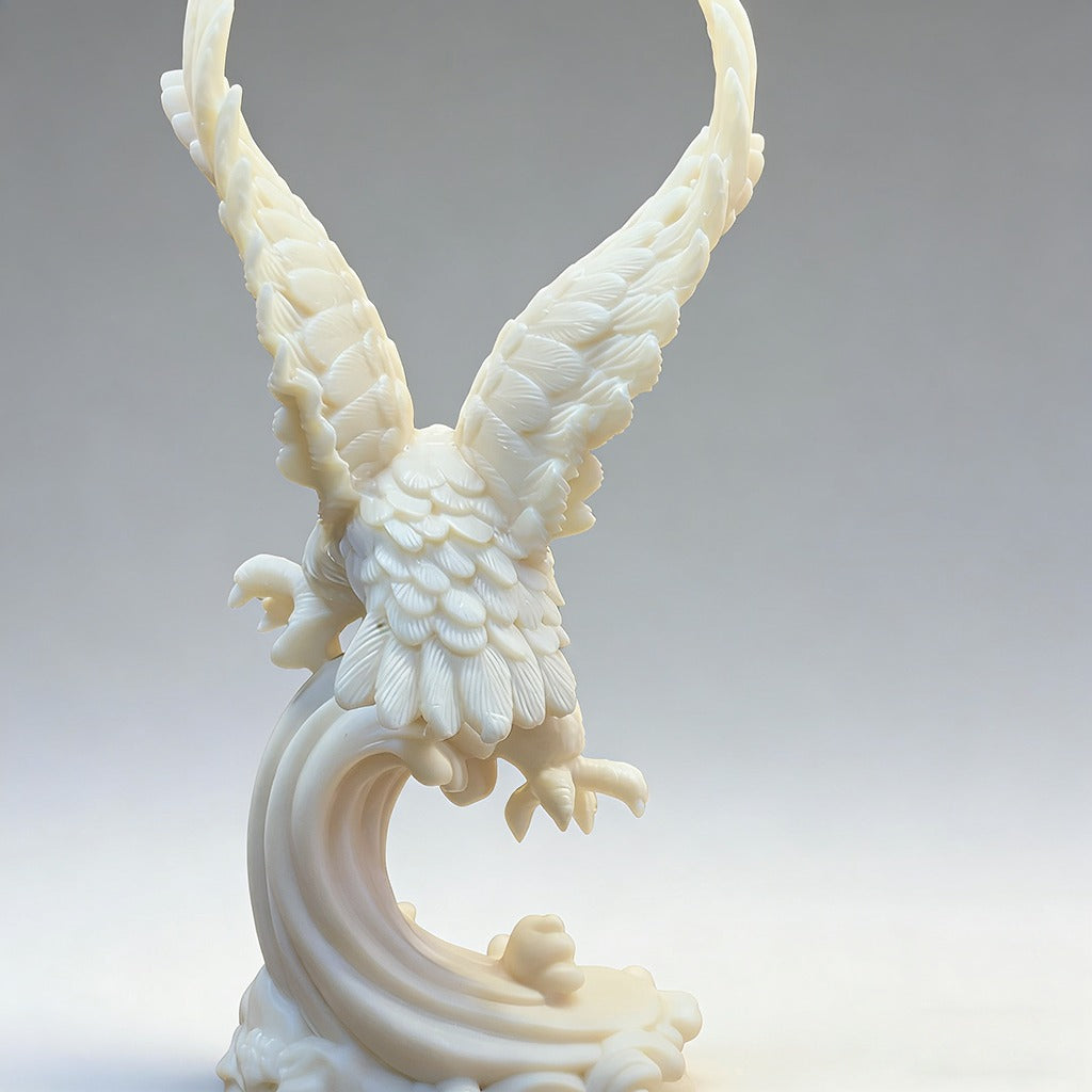 Hand-Carved Tagua Nut Eagle Figurine – Symbol of Vision, Strength & Success | Zen Ara Grove