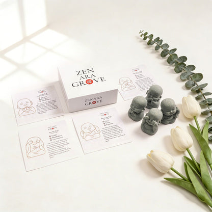 Green Sandstone"The Meaning Behind the Pose of the Monks"— Meaning Card Set | Zen Ara Grove
