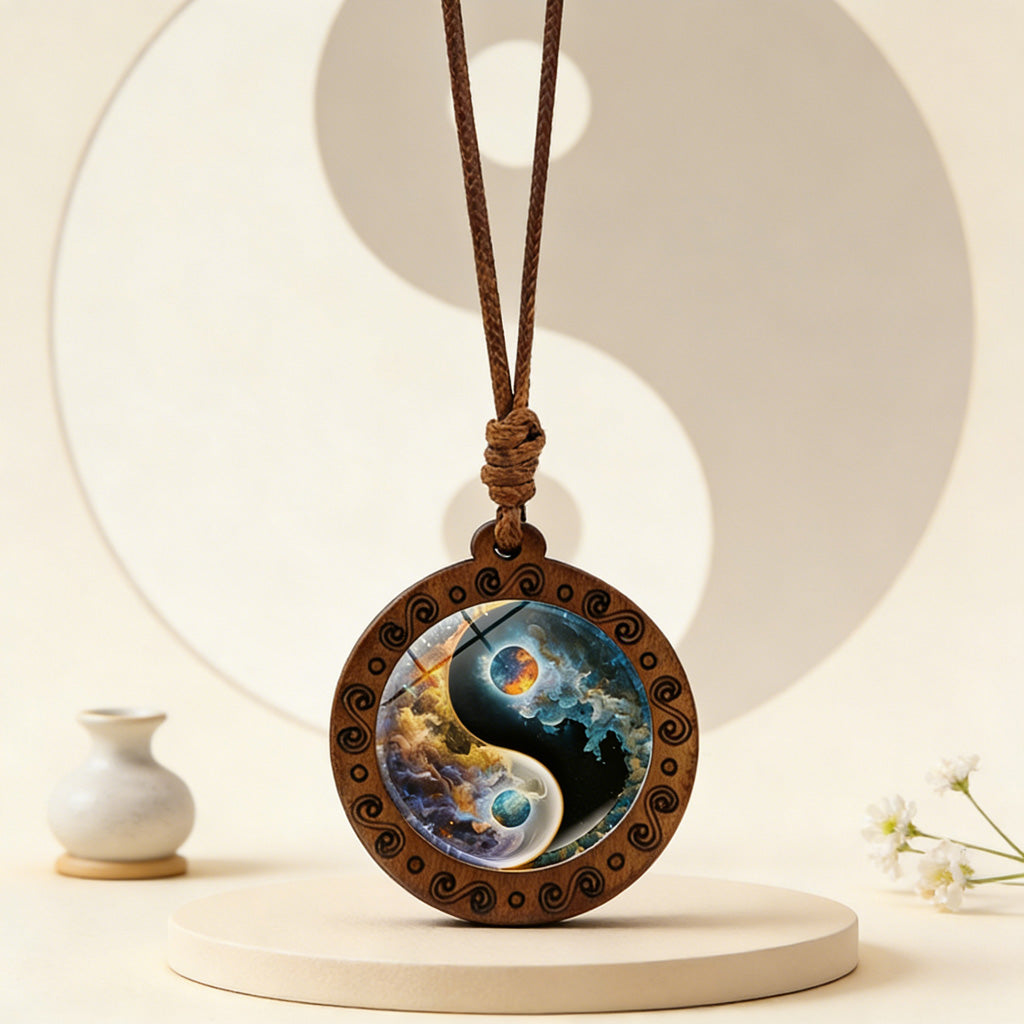 Limited Time Offer · Yin-Yang Galaxy Wood Necklace – Balance & Harmony | Zen Ara Grove