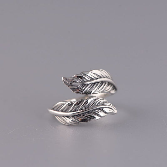 S925 Silver Zen Leaf Ring – Minimalist Mindfulness | Zen Ara Grove