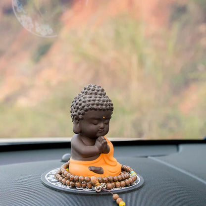 Purple Clay & Ceramic Meditating Buddha Statue – Elegant and Lifelike | Zen Ara Grove
