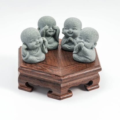 Limited-Time Offer — The Four Little Zen Monks 4-Piece Set | Save 60% | Zen Ara Grove
