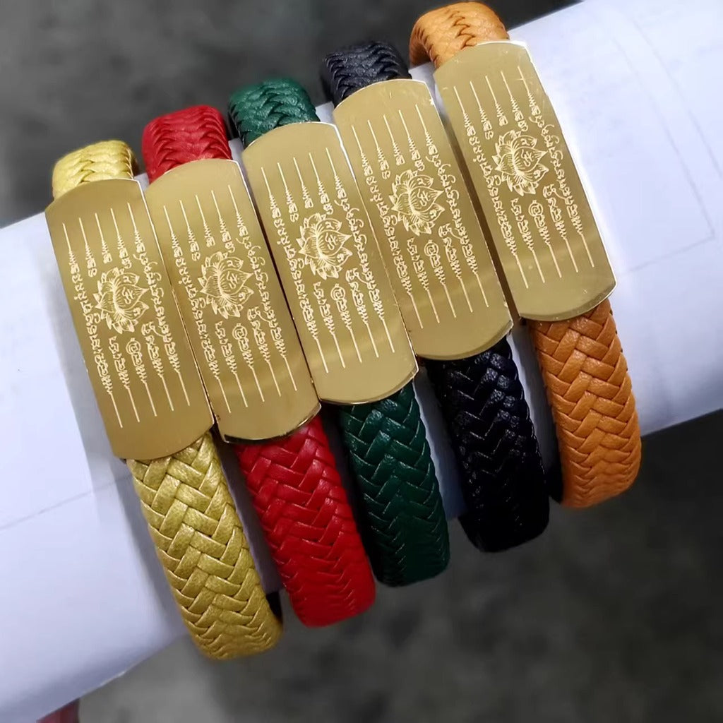 Orange Taisui Talisman Titanium Bracelet – Symbol of Protection and Courage | Zen Ara Grove