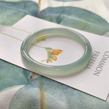 Green-White Chalcedony Slim Bracelet – Calm & Vitality | Zen Ara Grove