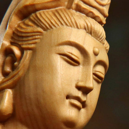 Hand‑Carved Boxwood Triple Holy Buddha Statue – Symbol of Compassion, Wisdom & Enlightenment | Zen Ara Grove