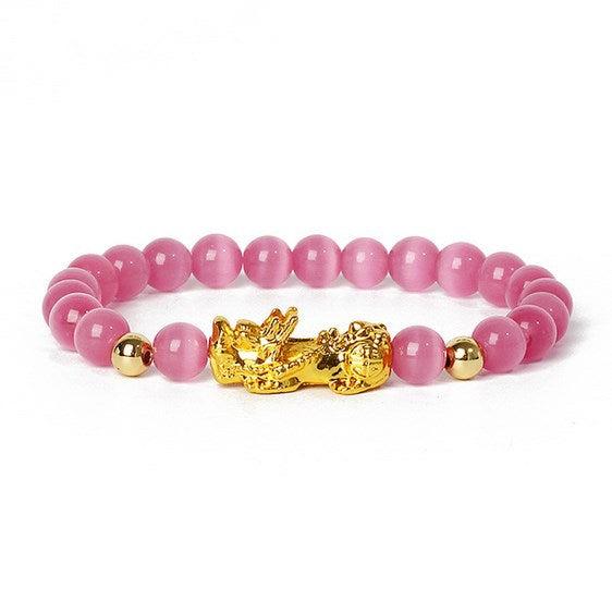 Gold Pixiu Gemstone Bracelet – Symbol of Luck and Positive Energy | Zen Ara Grove