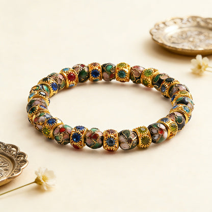 Handcrafted Cloisonné Beaded Bracelet – Symbol of Blessing and Heritage | Zen Ara Grove