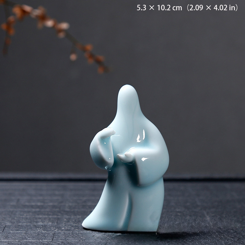 Tai Chi Celadon Figurine – Handcrafted Martial Arts Decor | Zen Ara Grove
