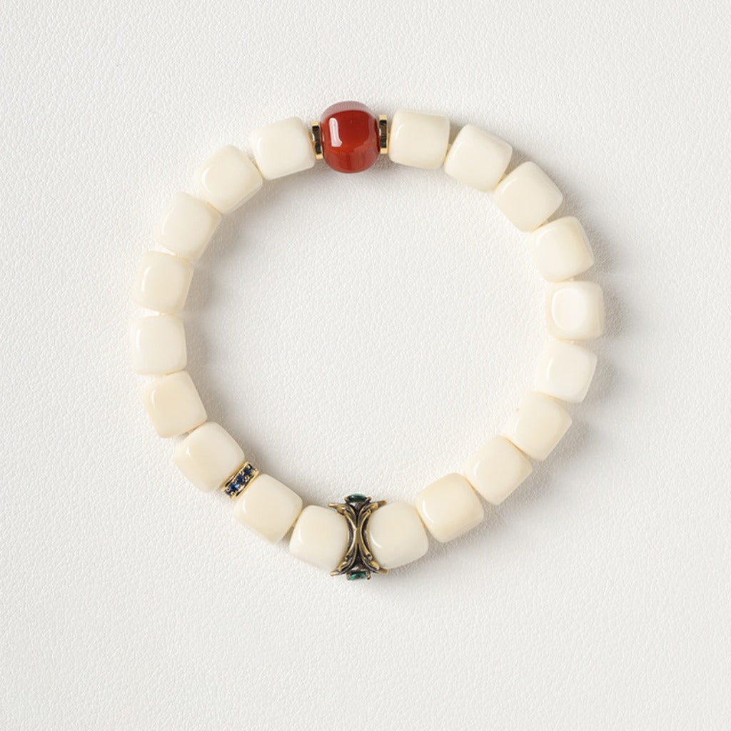 White Bodhi Seed Talisman | Hammered Birth-Buddha Amulet | Zen Ara Grove