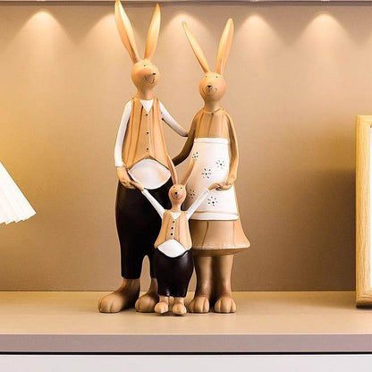 Bunny Family Figurine Set – Handcrafted Rabbits Symbolizing Love, Warmth & Togetherness | Zen Ara Grove