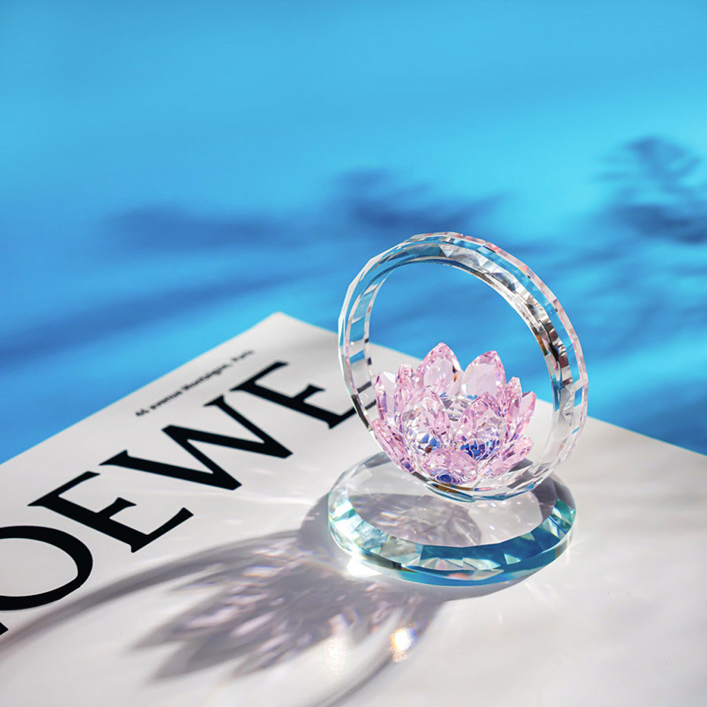 Multicolor Glass Lotus Ornament – Blooming with Light and Serenity | Zen Ara Grove