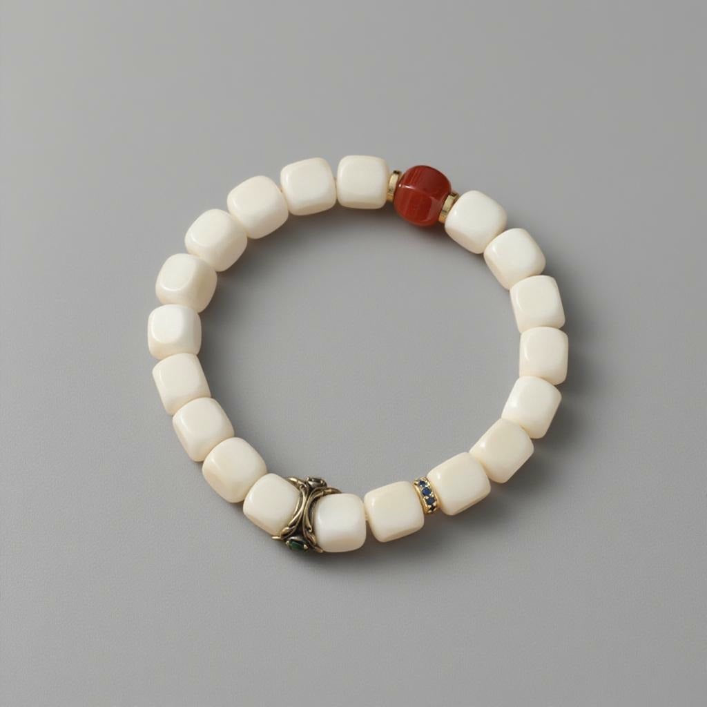 White Bodhi Seed Talisman | Hammered Birth-Buddha Amulet | Zen Ara Grove