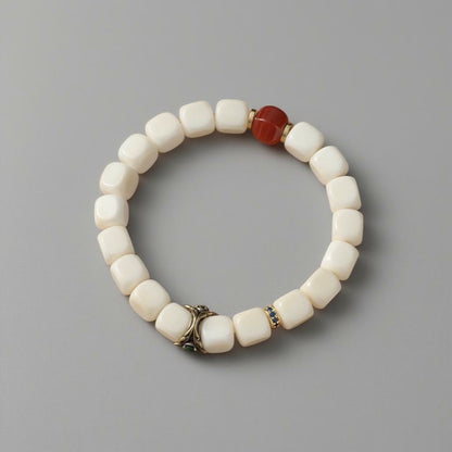 White Bodhi Seed Talisman | Hammered Birth-Buddha Amulet | Zen Ara Grove