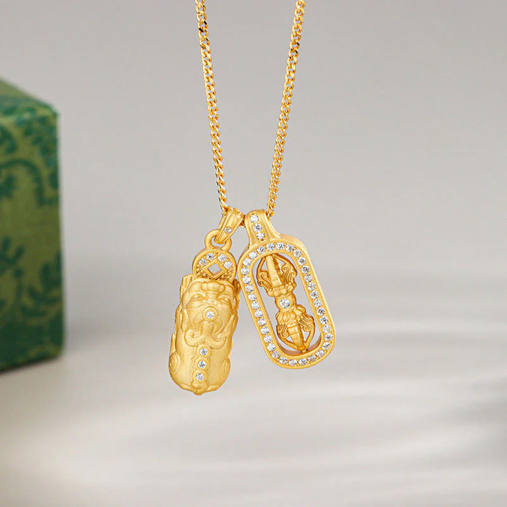 S925 Sterling Silver Pixiu Vajra Pendant Necklace – Prosperity & Protection | Zen Ara Grove