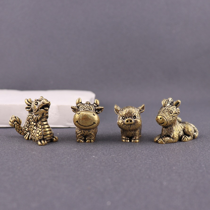 Full Set of 12 Brass Zodiac Figurines – Symbol of Luck and Protection | Zen Ara Grove