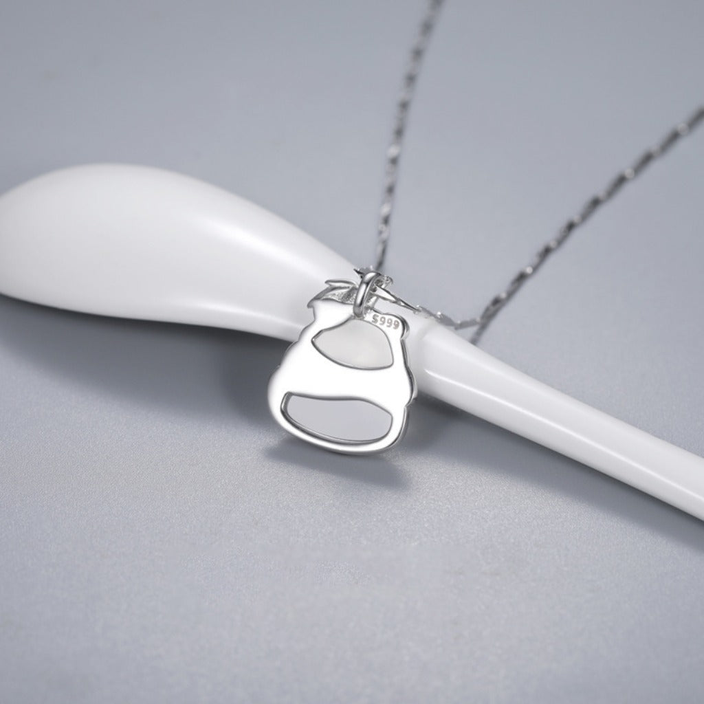 LunaPanda Translucent Silver Pendant | Zen Ara Grove