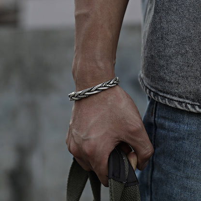 Zen Style Braided Steel Bracelet | Minimalist Twist Design | Zen Ara Grove