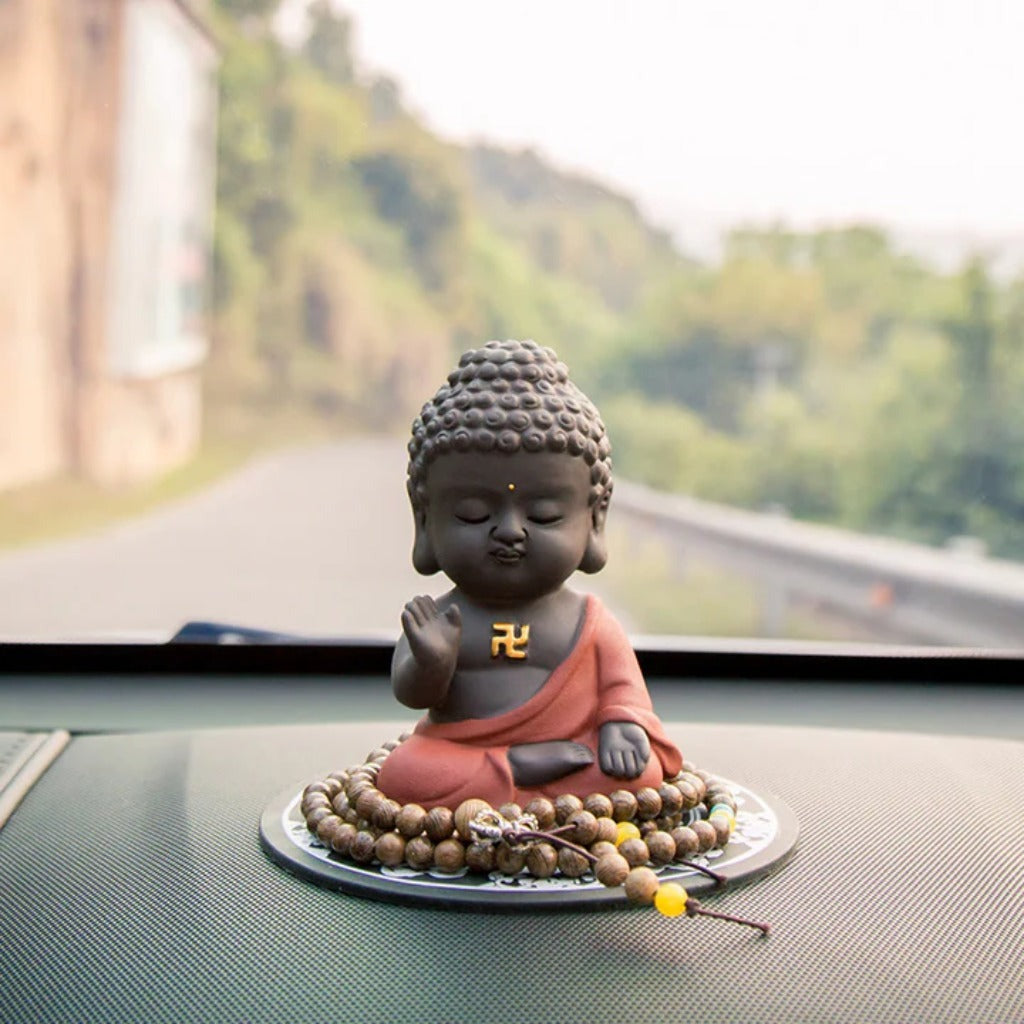 Purple Clay & Ceramic Meditating Buddha Statue – Elegant and Lifelike | Zen Ara Grove
