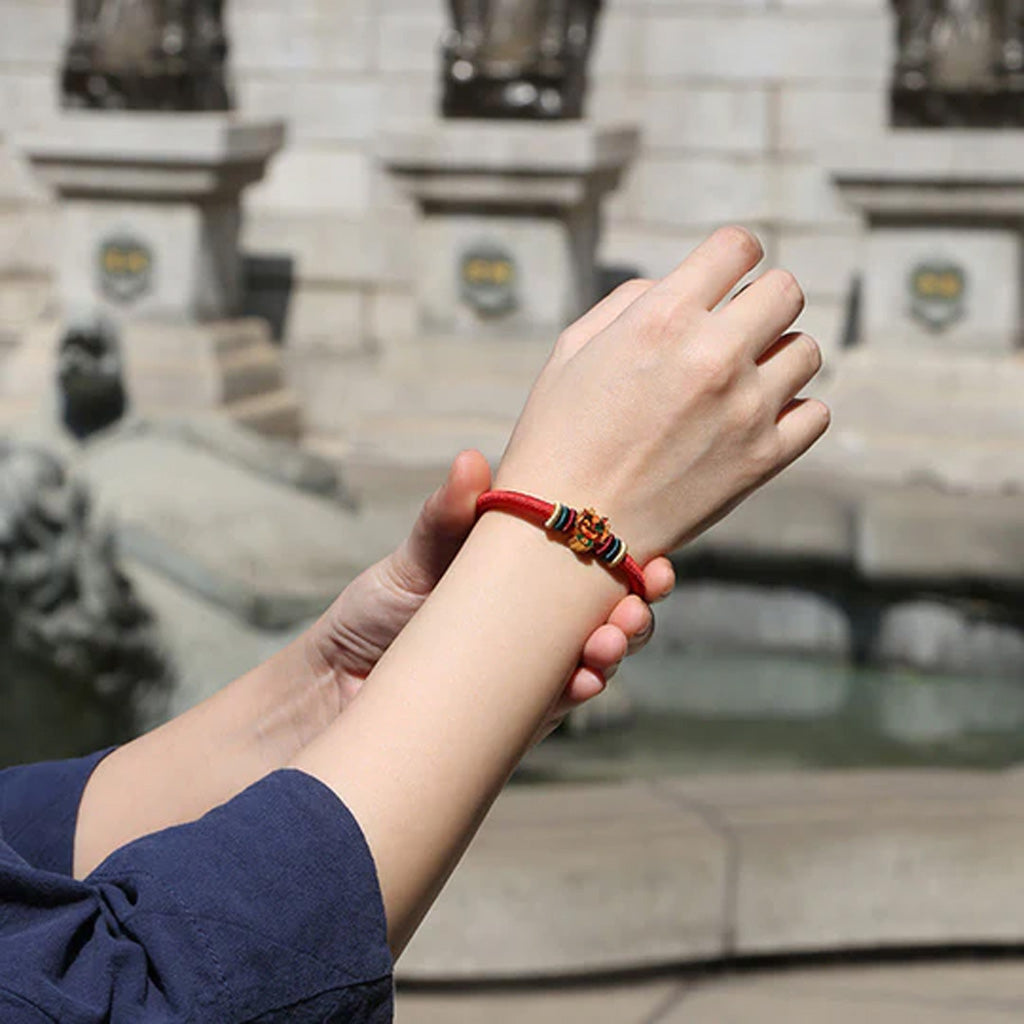 S925 Sterling Silver Chinese Zodiac Red String Bracelet – Handwoven Adjustable Lucky Charm | Zen Ara Grove