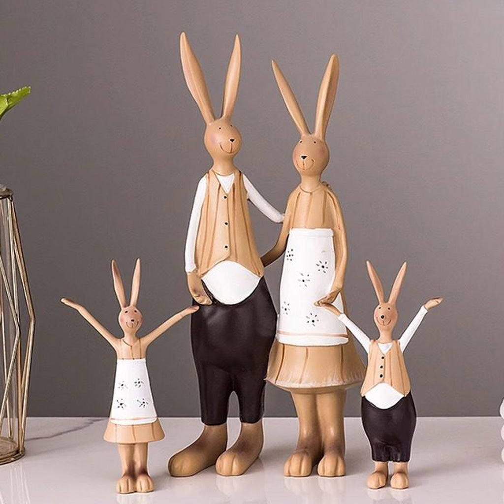 Bunny Family Figurine Set – Handcrafted Rabbits Symbolizing Love, Warmth & Togetherness | Zen Ara Grove