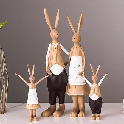 Bunny Family Figurine Set – Handcrafted Rabbits Symbolizing Love, Warmth & Togetherness | Zen Ara Grove